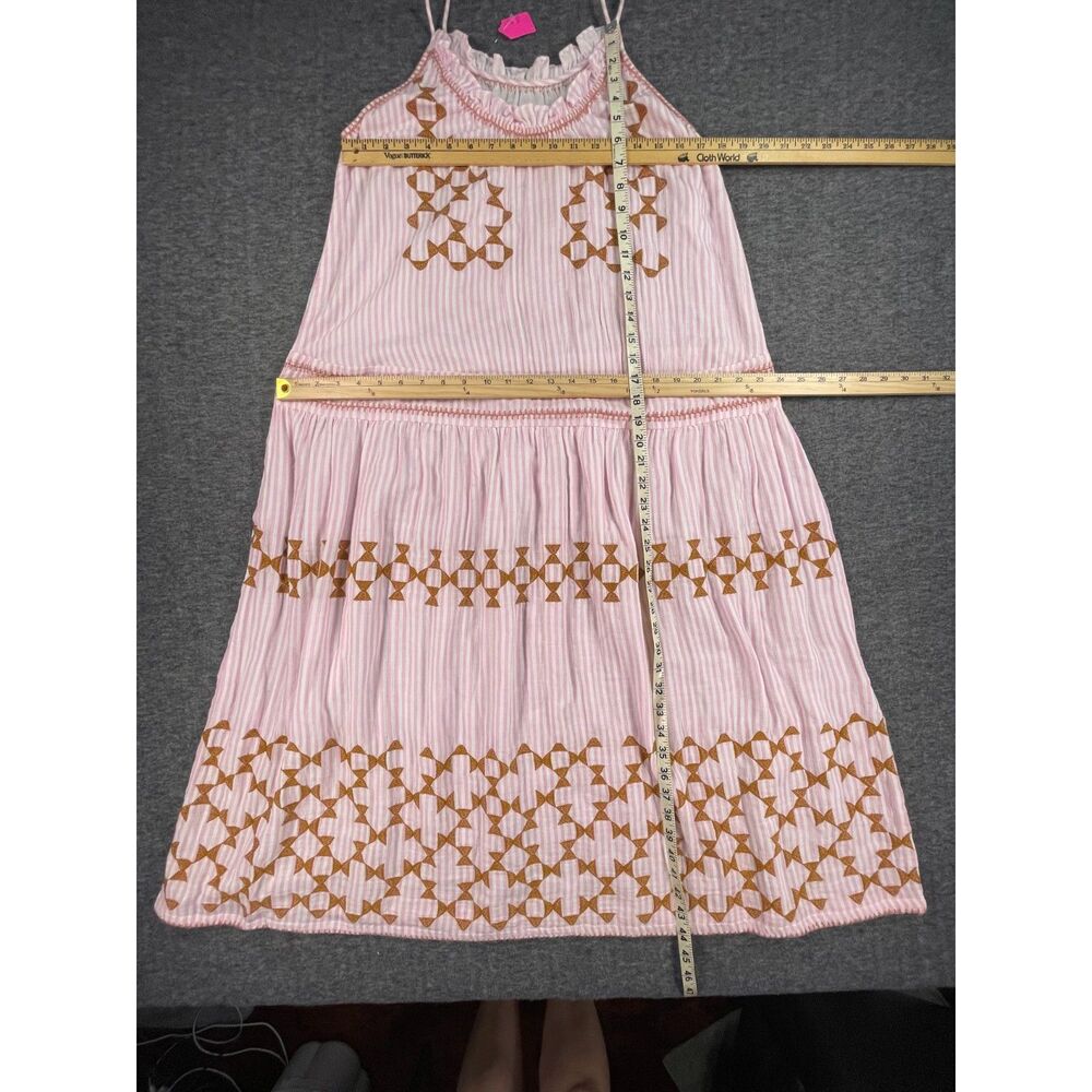 Uncle Frank Candy Stripe Dress Designer Archive Sample Pink Cotton Boho Midi - Picture 9 of 12
